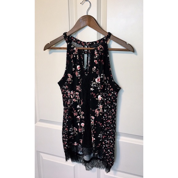 White House Black Market Tops - White House Black Market floral & lace halter top